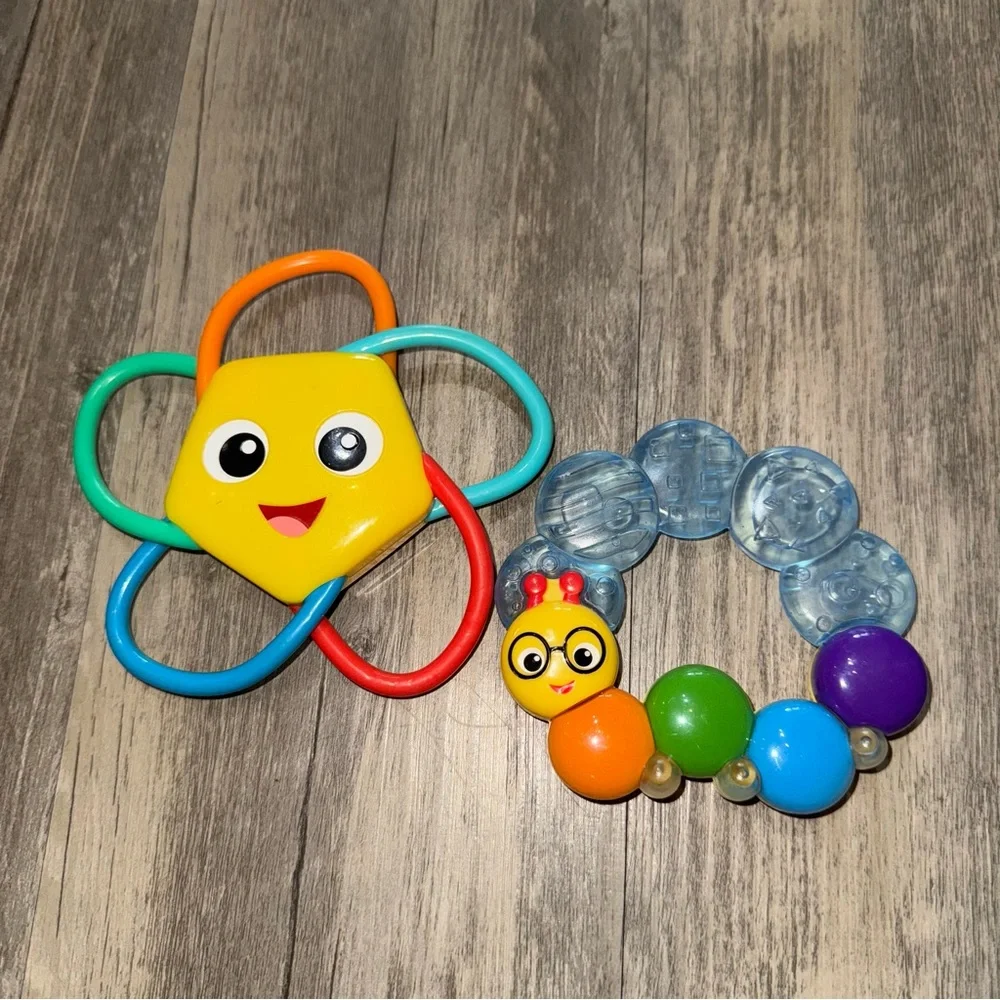 ☀️6/$20☀️ Vibrant Caterpillar Teether and Star Rattle Set